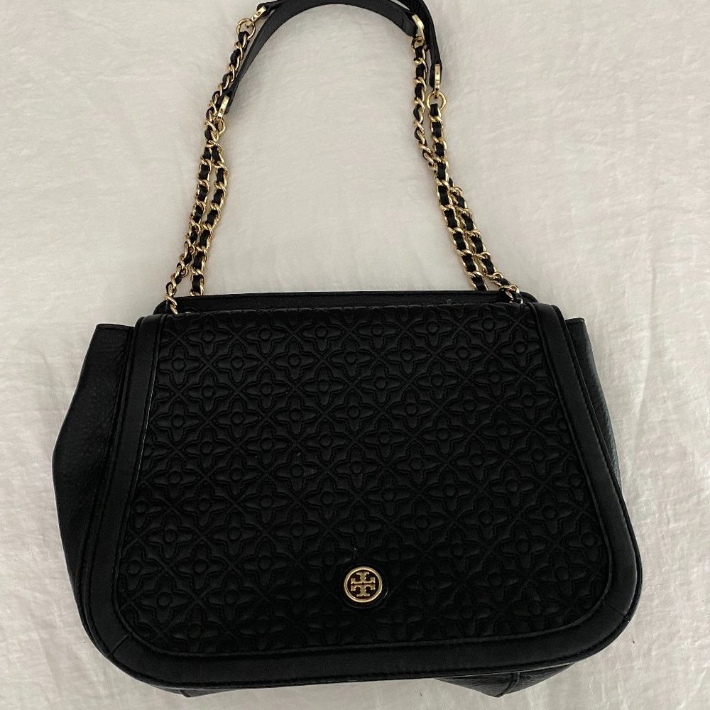 Tory Burch Black Leather Marion Bag